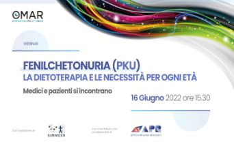 PKU e dietoterapia: webinar per i pazienti 16 giugno 2022
