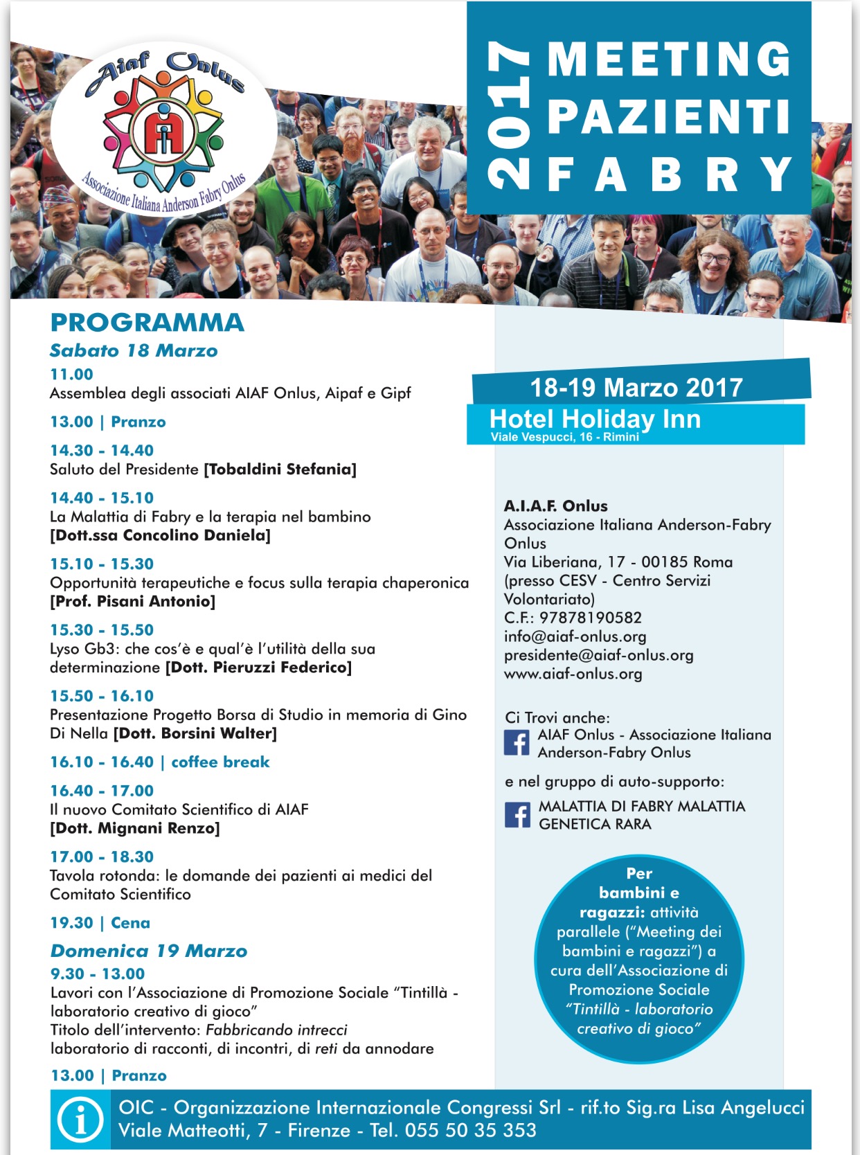 Locandina meeting associazione Aiaf